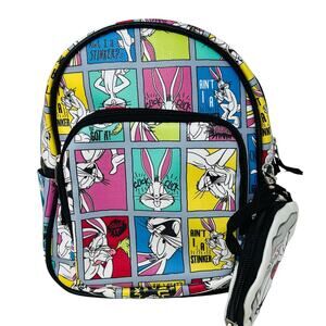 NEW! Bioworld WB Bugs Bunny Comic Strip Print Mini Backpack Wallet
